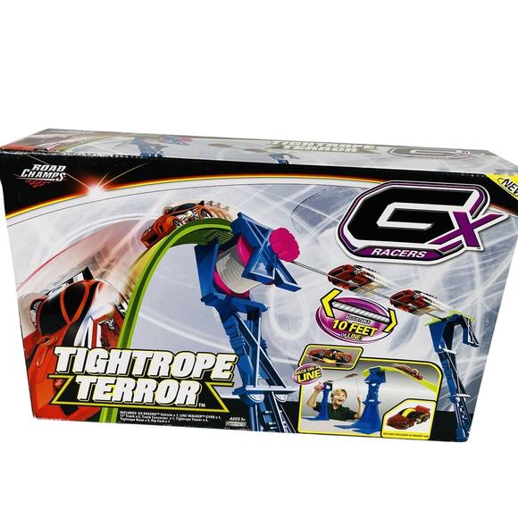 Road Champs Gx Track Tightrope Terror Zipline Race Car Set - Picture 3 of 9